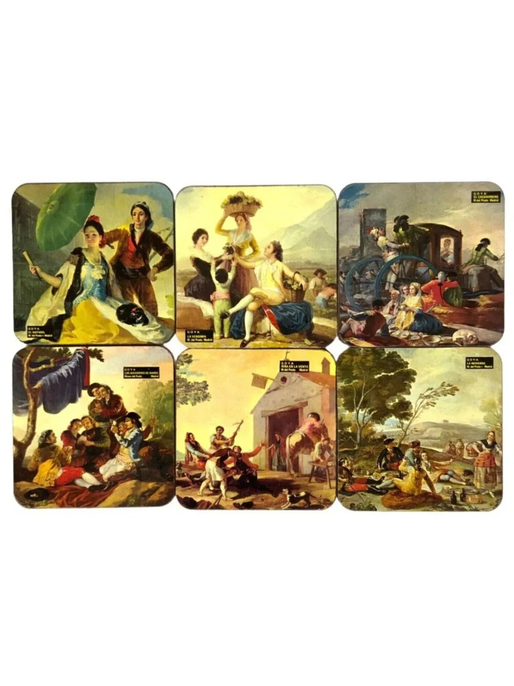 Francisco Goya Fine Art Coasters Set Of 6 Wood With Felt Backing El Corte Ingles